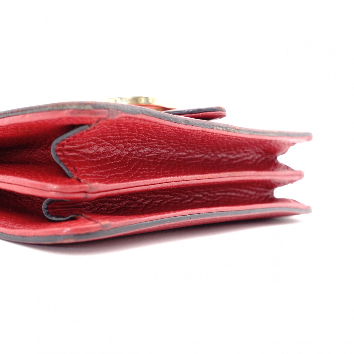 GUCCI Interlocking Shoulder Bag, Leather, Red, Gold Hardware