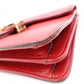 GUCCI Interlocking Shoulder Bag, Leather, Red, Gold Hardware