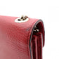 GUCCI Interlocking Shoulder Bag, Leather, Red, Gold Hardware