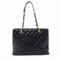 CHANEL GST Matelassé Caviar Skin Shoulder Bag, Leather, Black, Gold Hardware