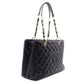 CHANEL GST Matelassé Caviar Skin Shoulder Bag, Leather, Black, Gold Hardware