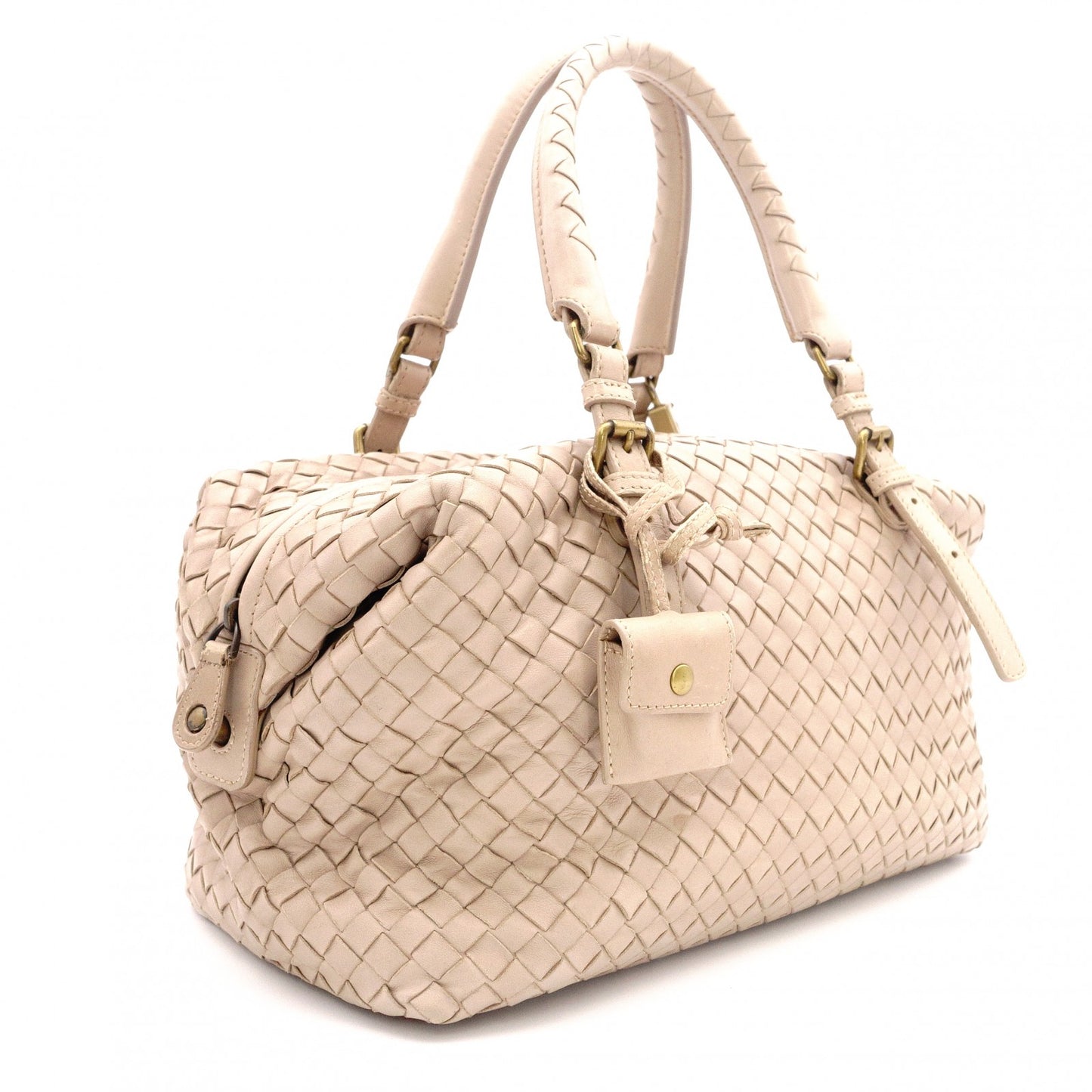 BOTTEGAVENETA Intrecciato Handbag, Leather, Beige