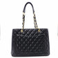 CHANEL GST Matelassé Caviar Skin Shoulder Bag, Leather, Black, Gold Hardware