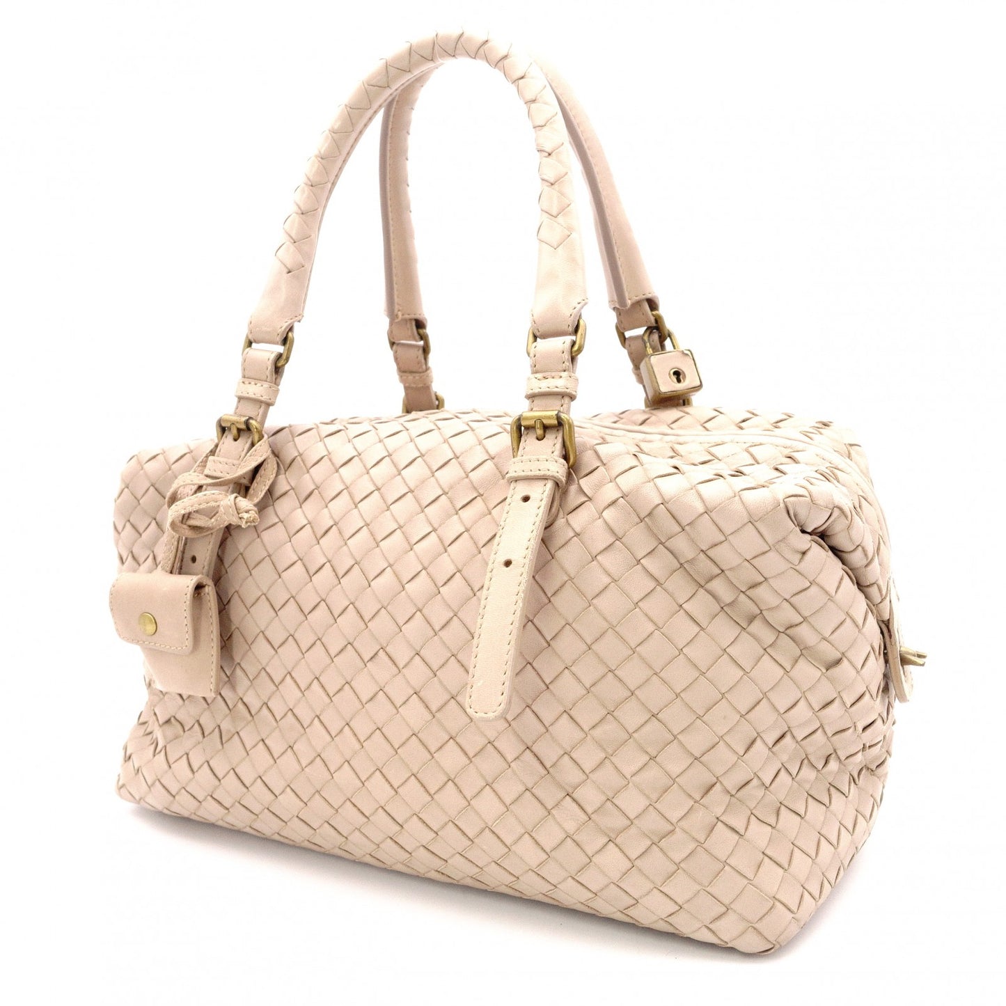 BOTTEGAVENETA Intrecciato Handbag, Leather, Beige