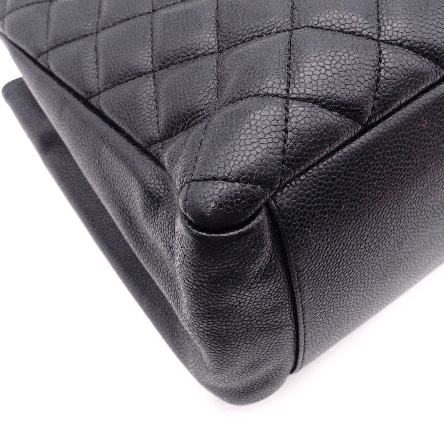 CHANEL GST Matelassé Caviar Skin Shoulder Bag, Leather, Black, Gold Hardware