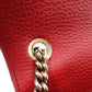 GUCCI Interlocking Shoulder Bag, Leather, Red, Gold Hardware