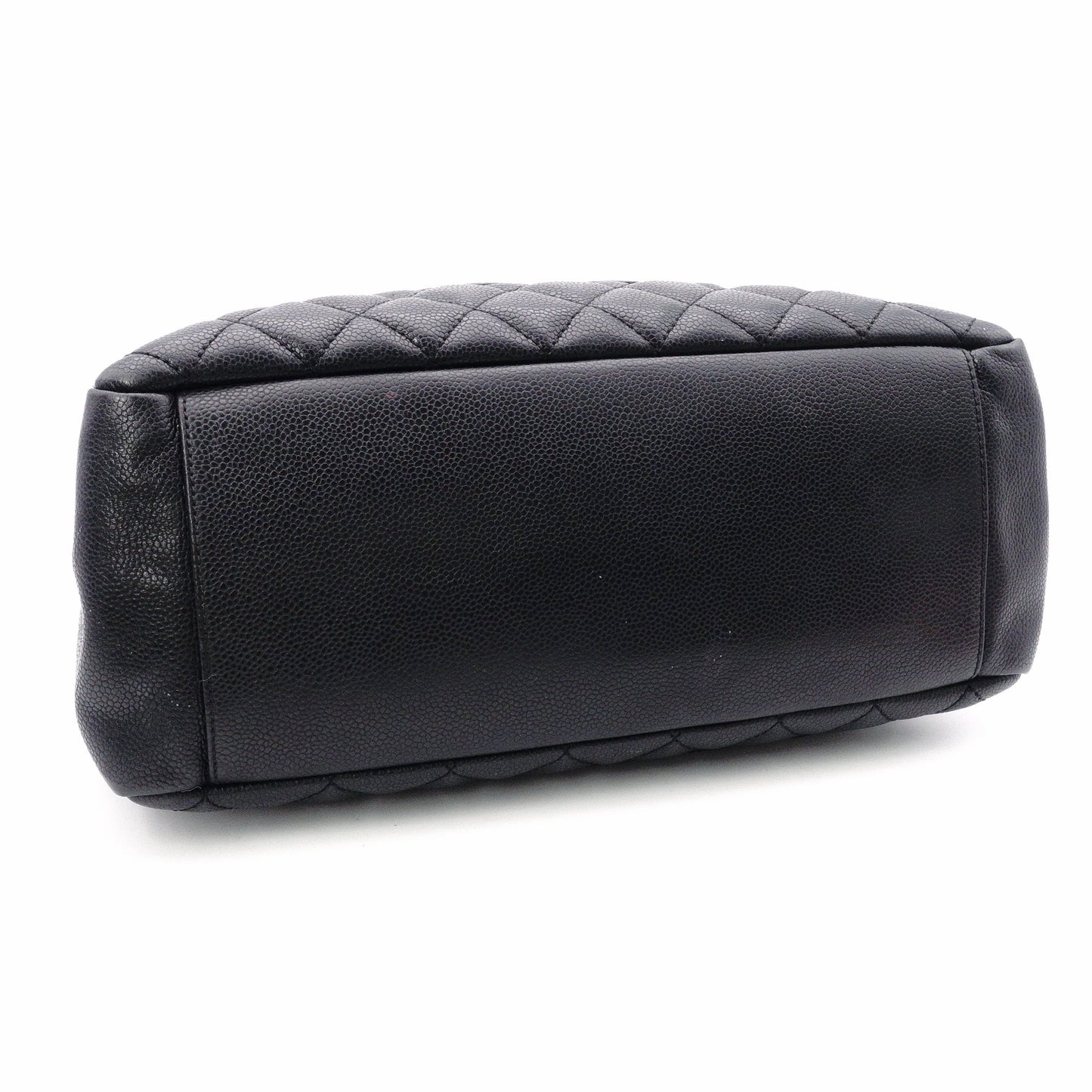 CHANEL GST Matelassé Caviar Skin Shoulder Bag, Leather, Black, Gold Hardware