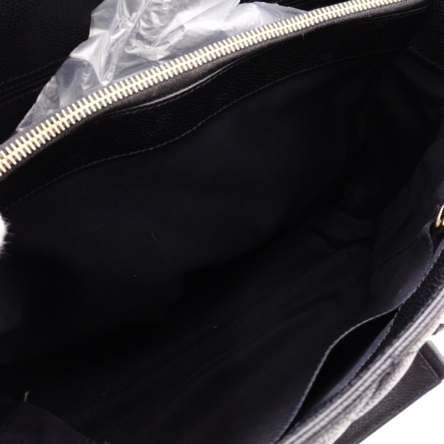 CHANEL GST Matelassé Caviar Skin Shoulder Bag, Leather, Black, Gold Hardware