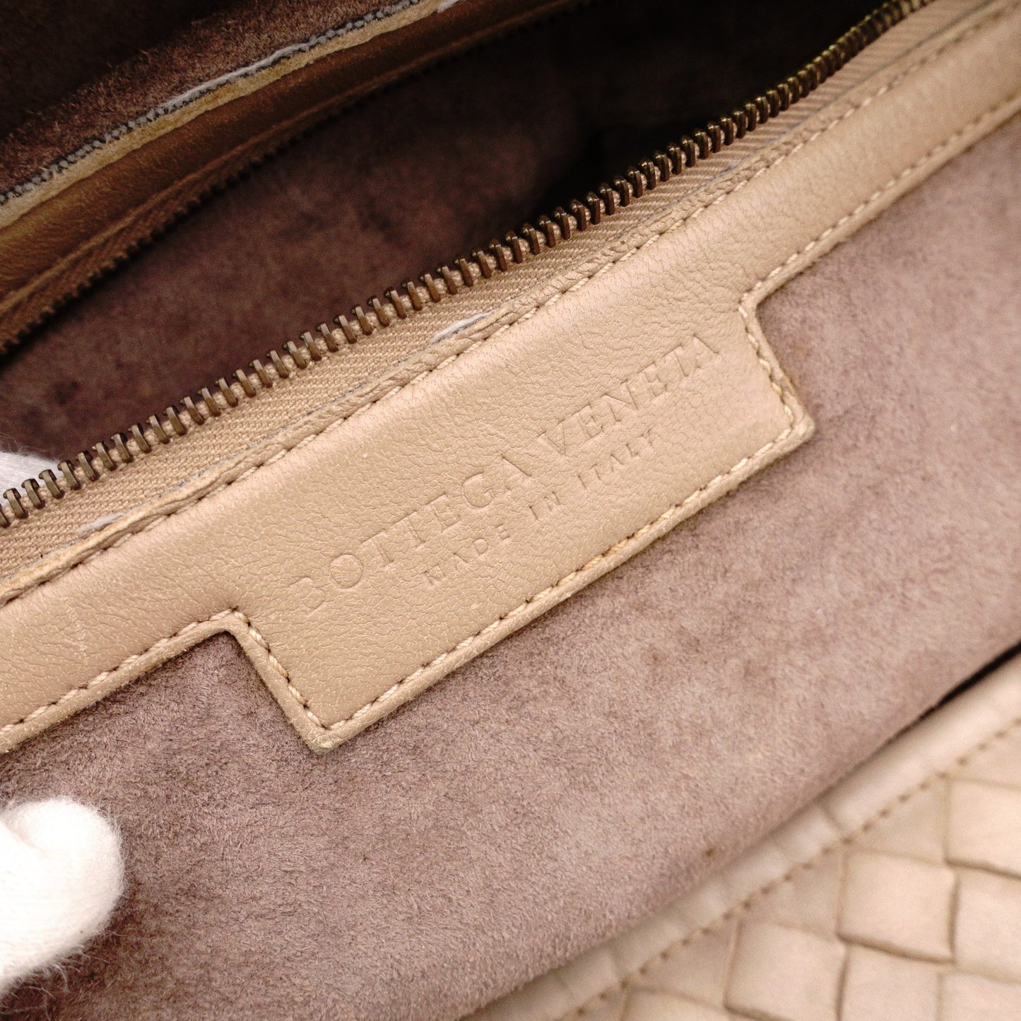 BOTTEGAVENETA Intrecciato Handbag, Leather, Beige