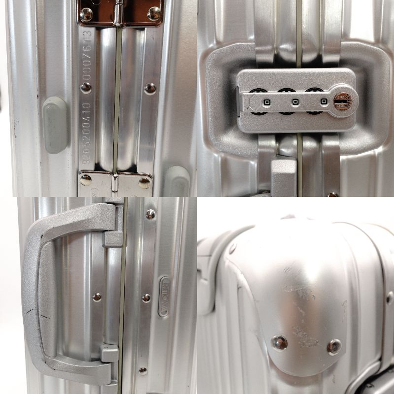 RIMOWA Topaz 923.52.00.4 32L 4-Wheel Silver Aluminum TSA Lock Hand Carry R801593