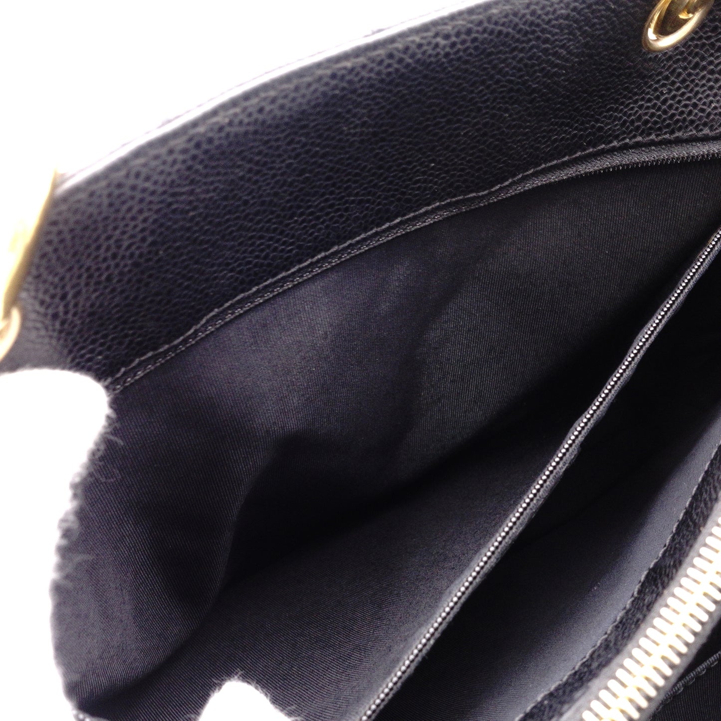 CHANEL GST Matelassé Caviar Skin Shoulder Bag, Leather, Black, Gold Hardware