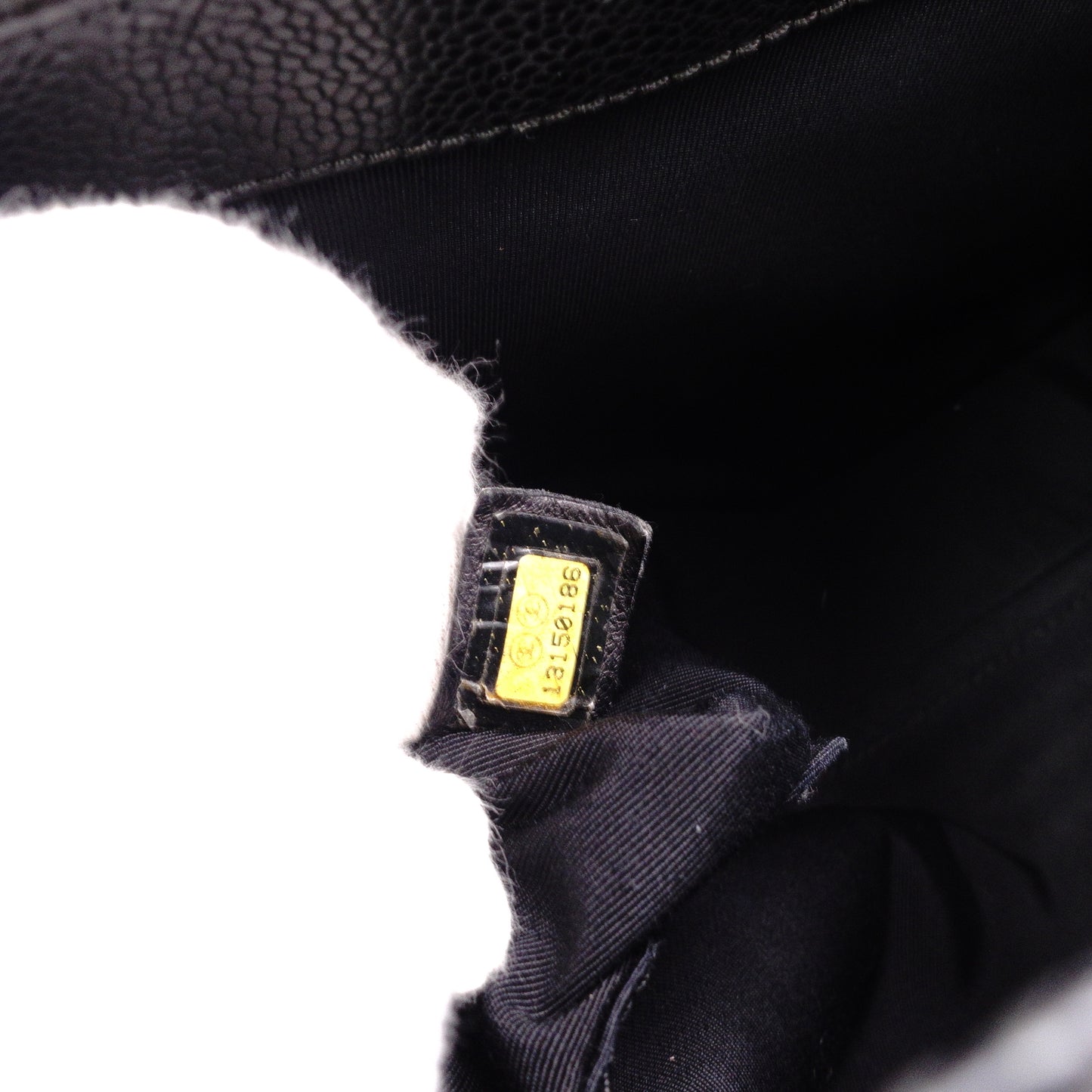 CHANEL GST Matelassé Caviar Skin Shoulder Bag, Leather, Black, Gold Hardware
