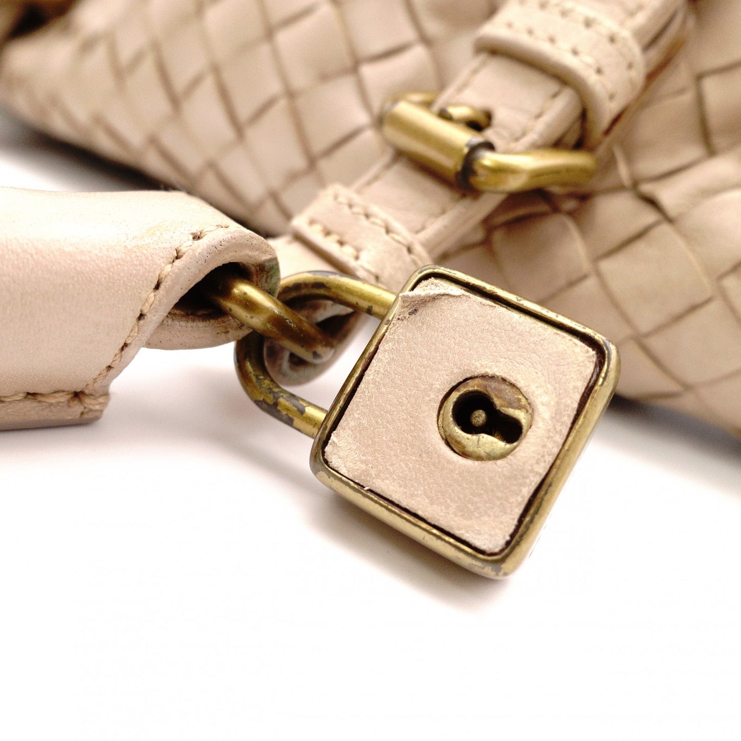 BOTTEGAVENETA Intrecciato Handbag, Leather, Beige