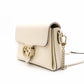 GUCCI Interlocking Shoulder Bag, Leather, Off-White, Crossbody, GG Logo, Gold Hardware