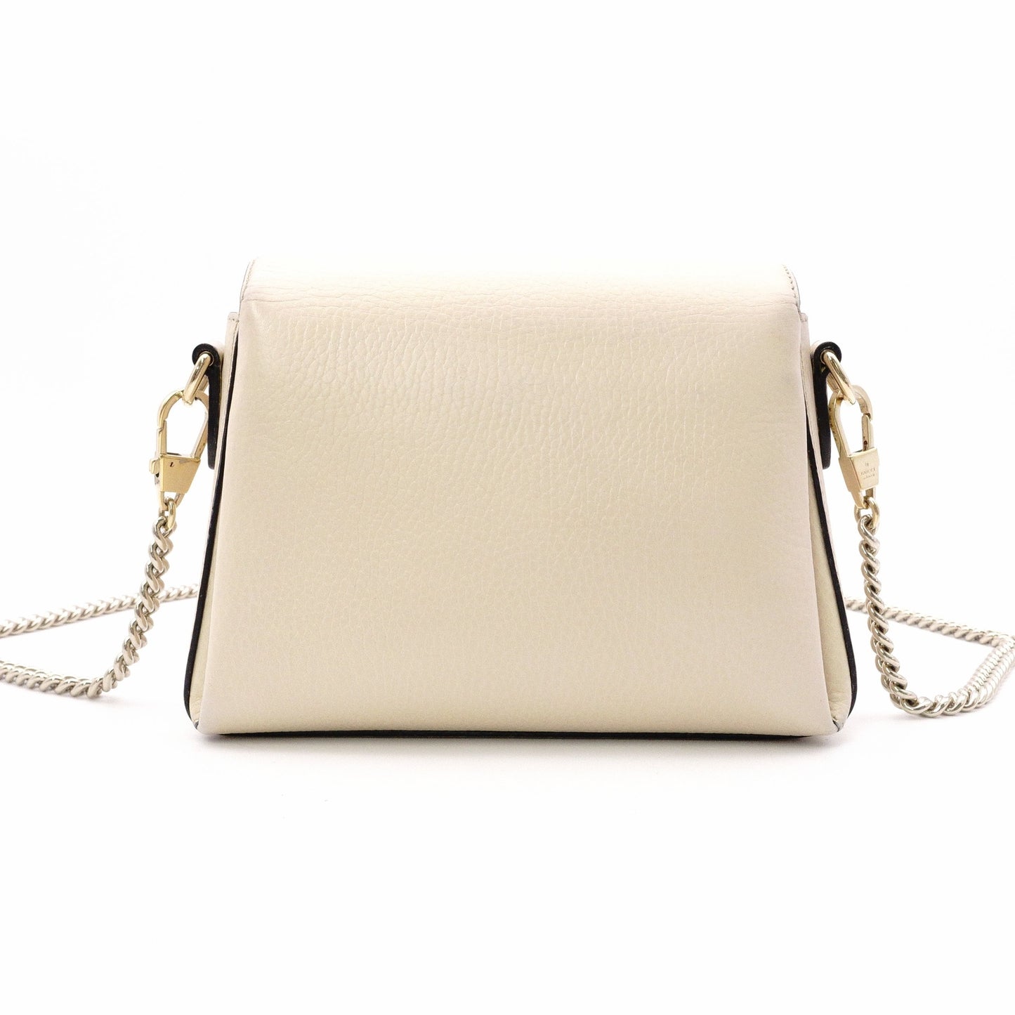 GUCCI Interlocking Shoulder Bag, Leather, Off-White, Crossbody, GG Logo, Gold Hardware