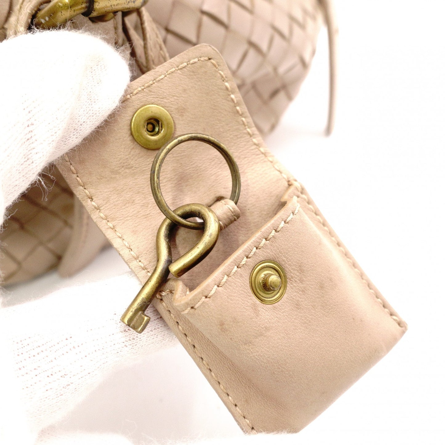 BOTTEGAVENETA Intrecciato Handbag, Leather, Beige