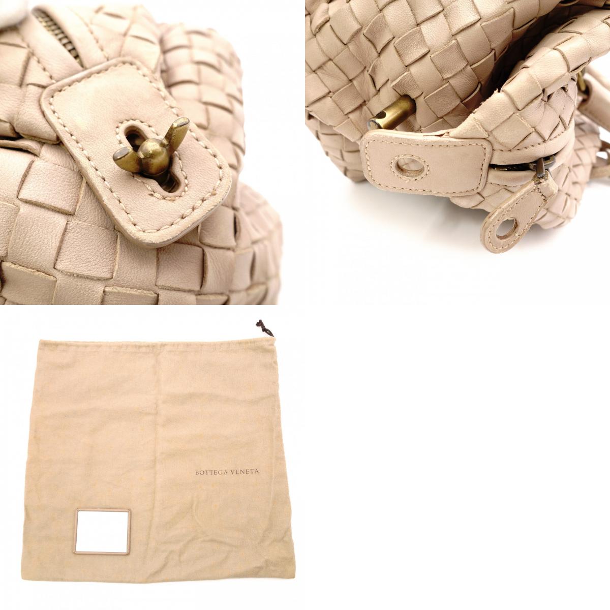 BOTTEGAVENETA Intrecciato Handbag, Leather, Beige