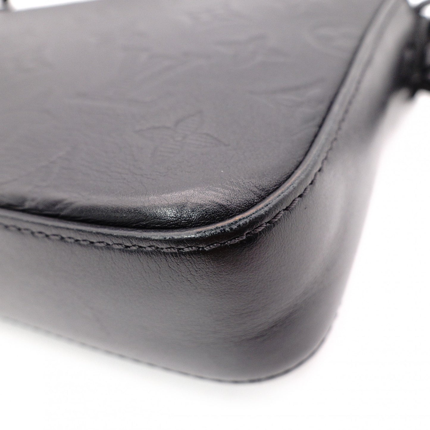 LOUIS VUITTON Duo Messenger Monogram Shadow Shoulder Bag, Leather, Black