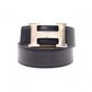 HERMES Constance Belt, Leather, Black and Brown, Size 85, Silver Hardware