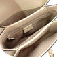 GUCCI Interlocking Shoulder Bag, Leather, Off-White, Crossbody, GG Logo, Gold Hardware
