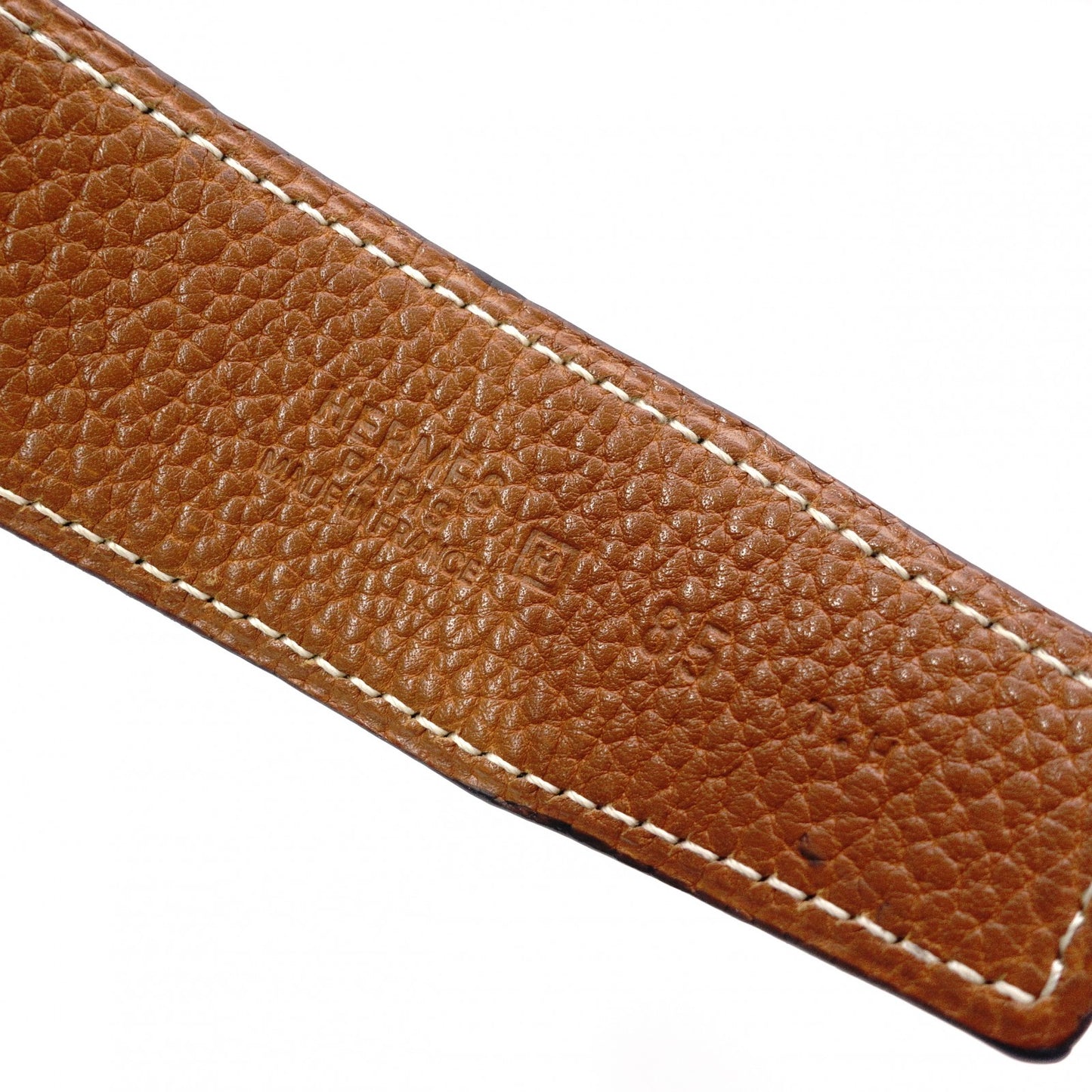 HERMES Constance Belt, Leather, Black and Brown, Size 85, Silver Hardware