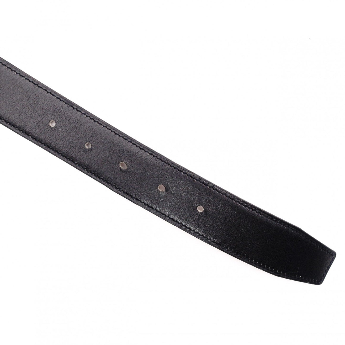 HERMES Constance Belt, Leather, Black and Brown, Size 85, Silver Hardware