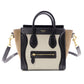 CELINE Luggage Nano Shopper Handbag, Leather, Beige/Black, 2-Way Crossbody