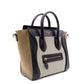 CELINE Luggage Nano Shopper Handbag, Leather, Beige/Black, 2-Way Crossbody