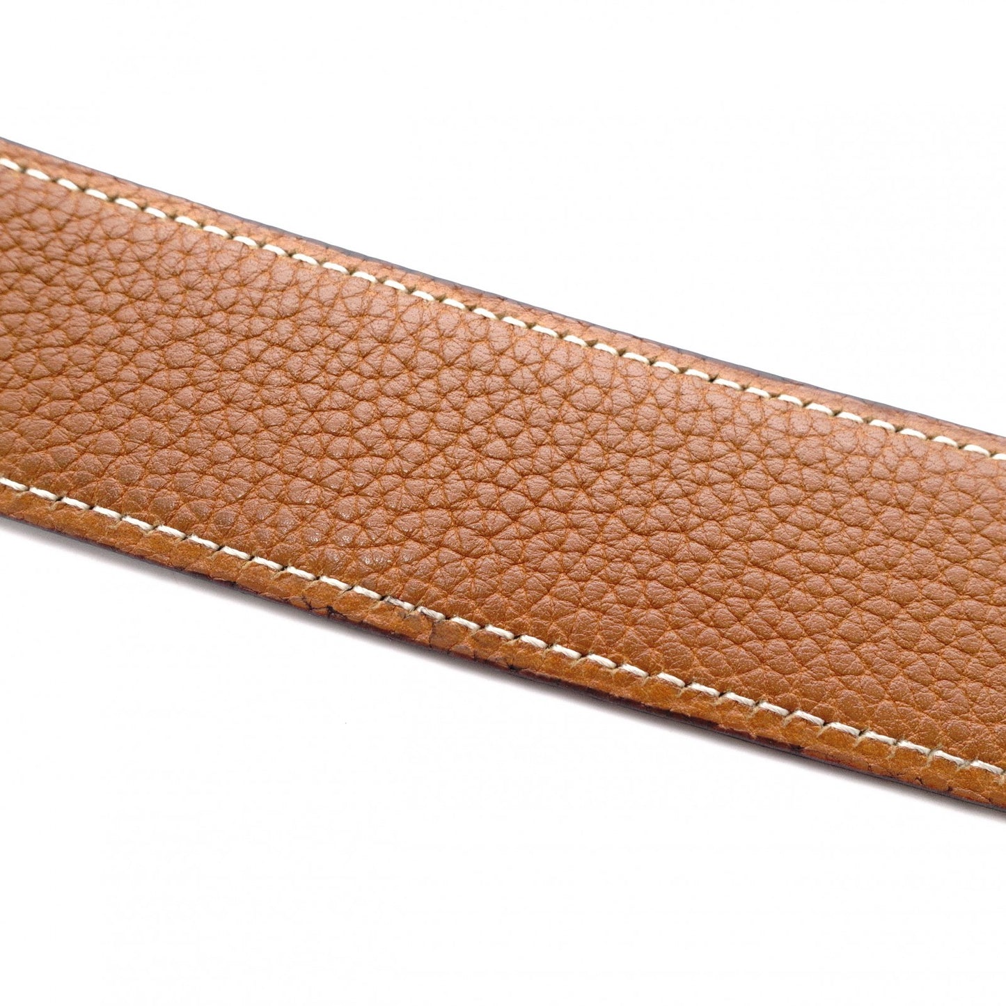 HERMES Constance Belt, Leather, Black and Brown, Size 85, Silver Hardware