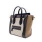CELINE Luggage Nano Shopper Handbag, Leather, Beige/Black, 2-Way Crossbody
