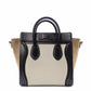 CELINE Luggage Nano Shopper Handbag, Leather, Beige/Black, 2-Way Crossbody