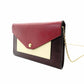 CELINE Tri-Faure Chain Wallet Red Leather Gold Hardware Long Wallet Shoulder Bag R801981