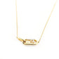 FENDI F Logo Rhinestone Necklace Gold Pendant with Box 7-9-791