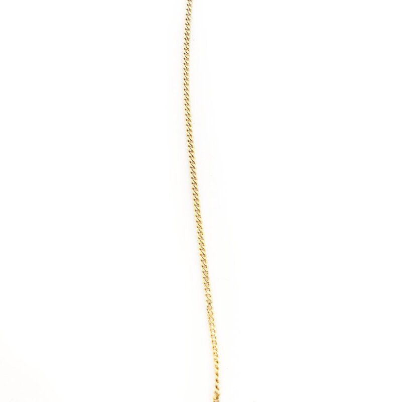 FENDI F Logo Rhinestone Necklace Gold Pendant with Box 7-9-791