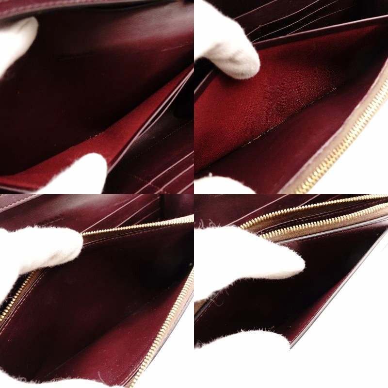 CELINE Tri-Faure Chain Wallet Red Leather Gold Hardware Long Wallet Shoulder Bag R801981