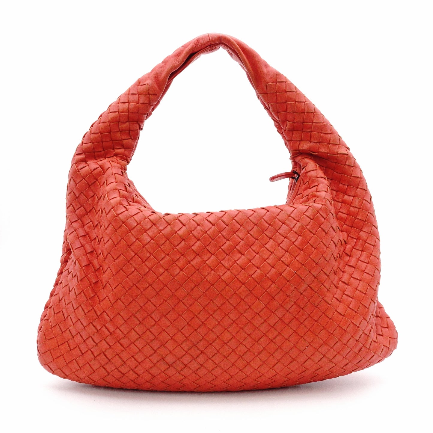 Bottega Veneta Intrecciato Shoulder Bag, Leather, Orange, Hobo