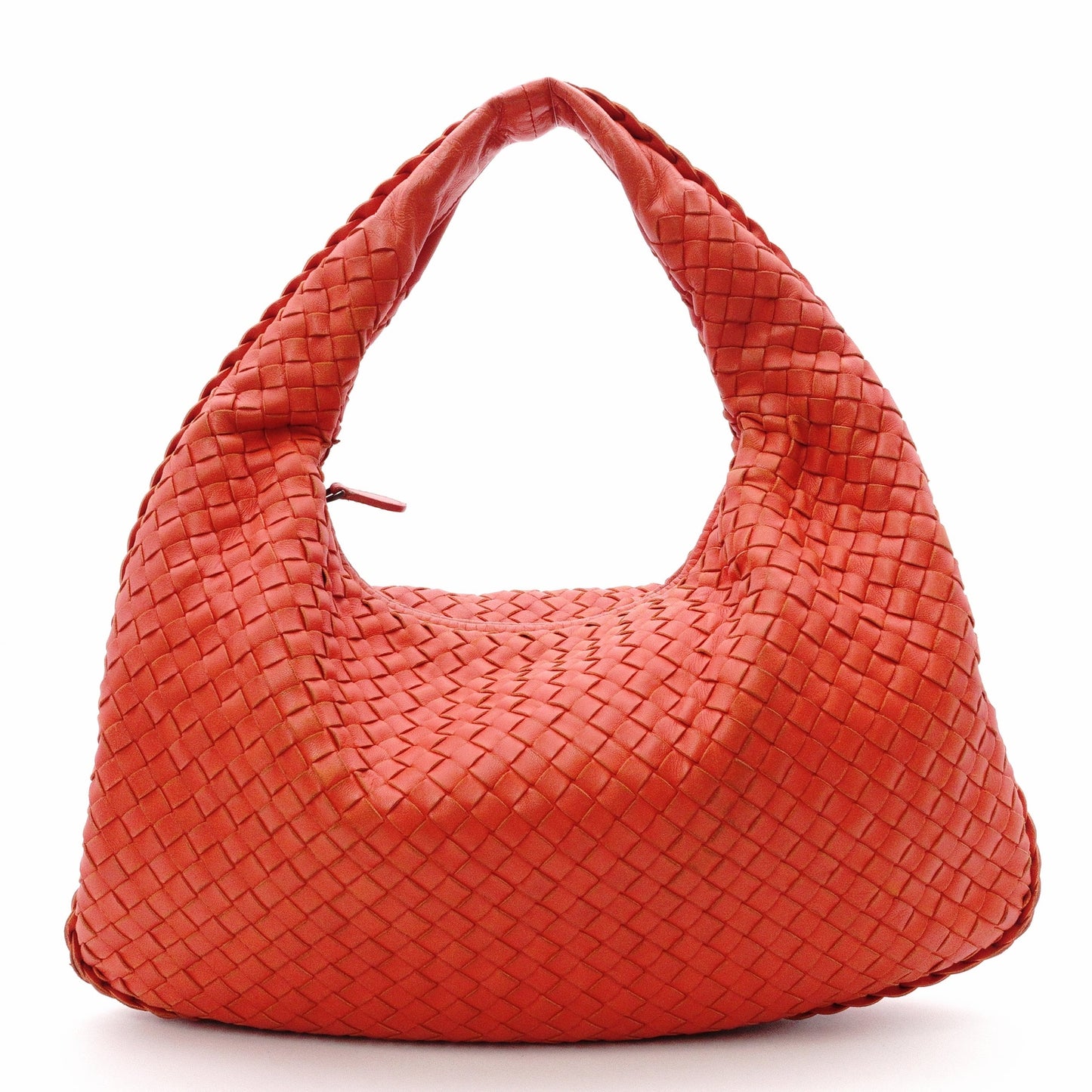Bottega Veneta Intrecciato Shoulder Bag, Leather, Orange, Hobo