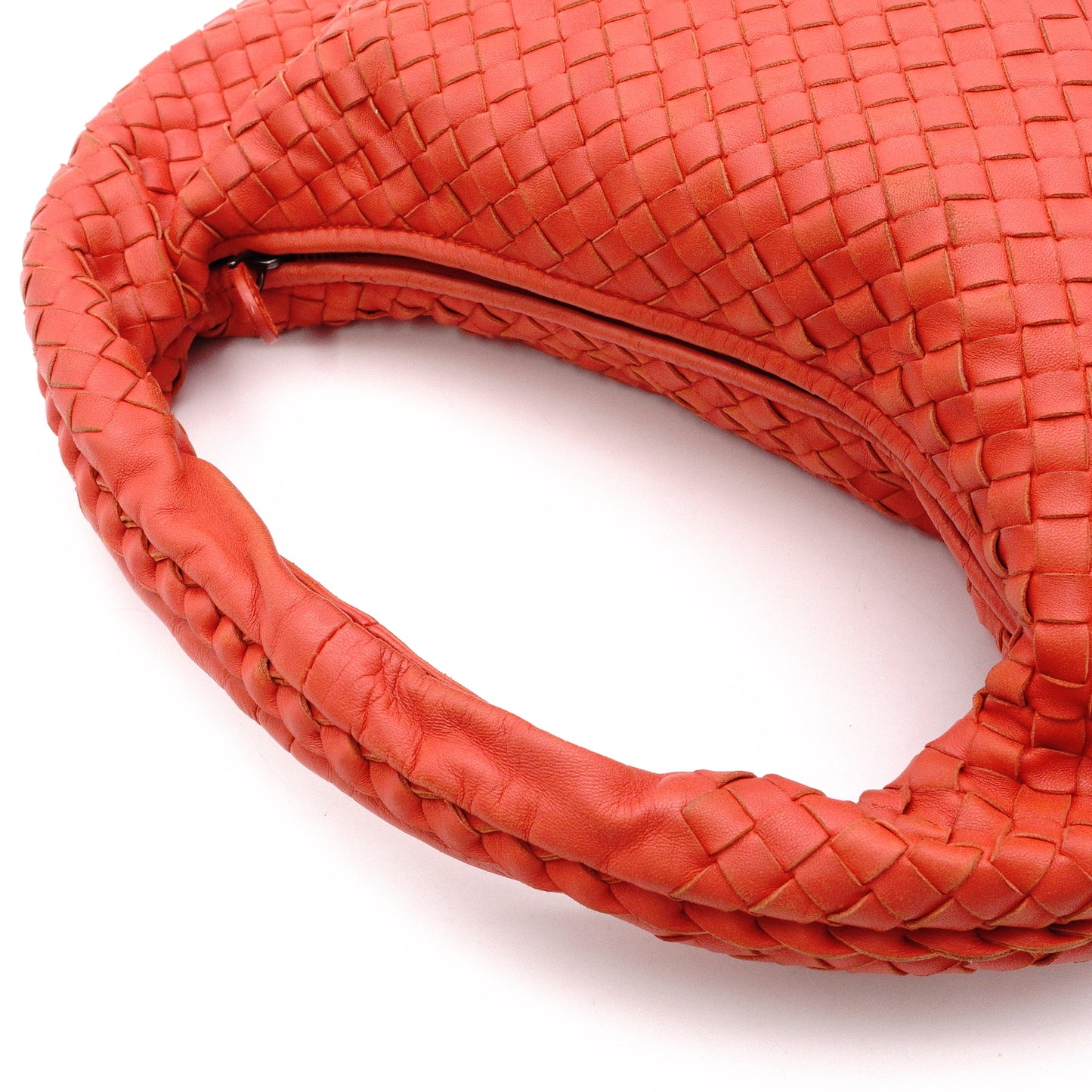 Bottega Veneta Intrecciato Shoulder Bag, Leather, Orange, Hobo