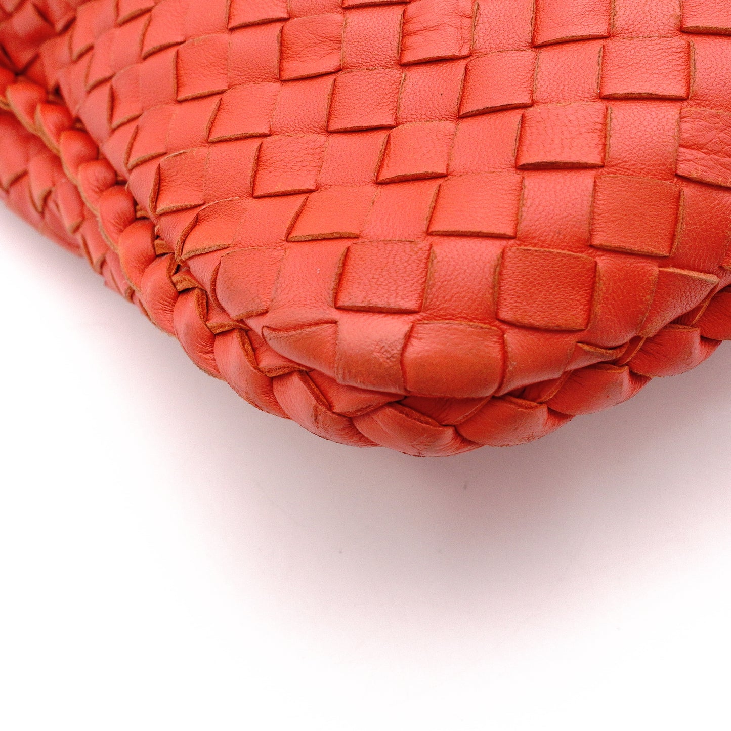 Bottega Veneta Intrecciato Shoulder Bag, Leather, Orange, Hobo