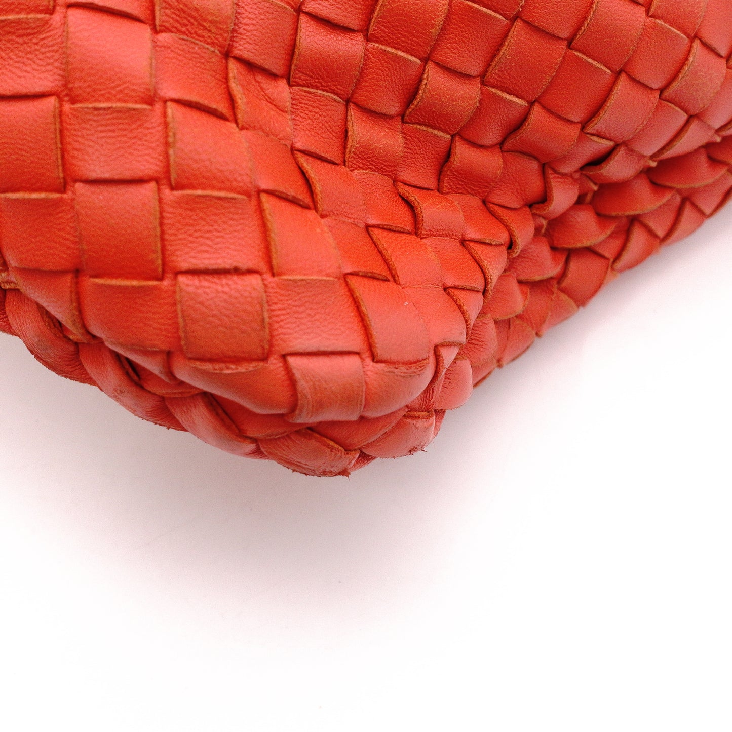 Bottega Veneta Intrecciato Shoulder Bag, Leather, Orange, Hobo