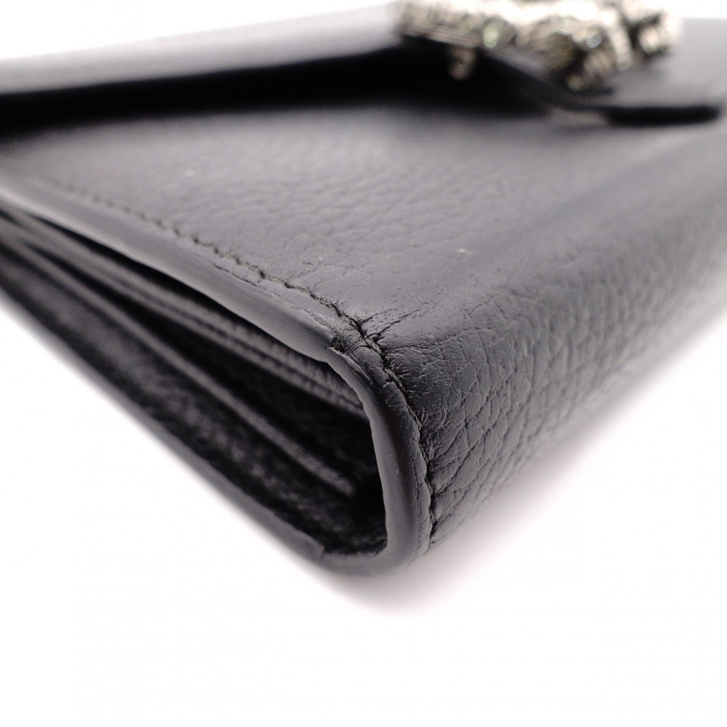 GUCCI Dionysus Shoulder Bag, Leather, Black with Silver Hardware