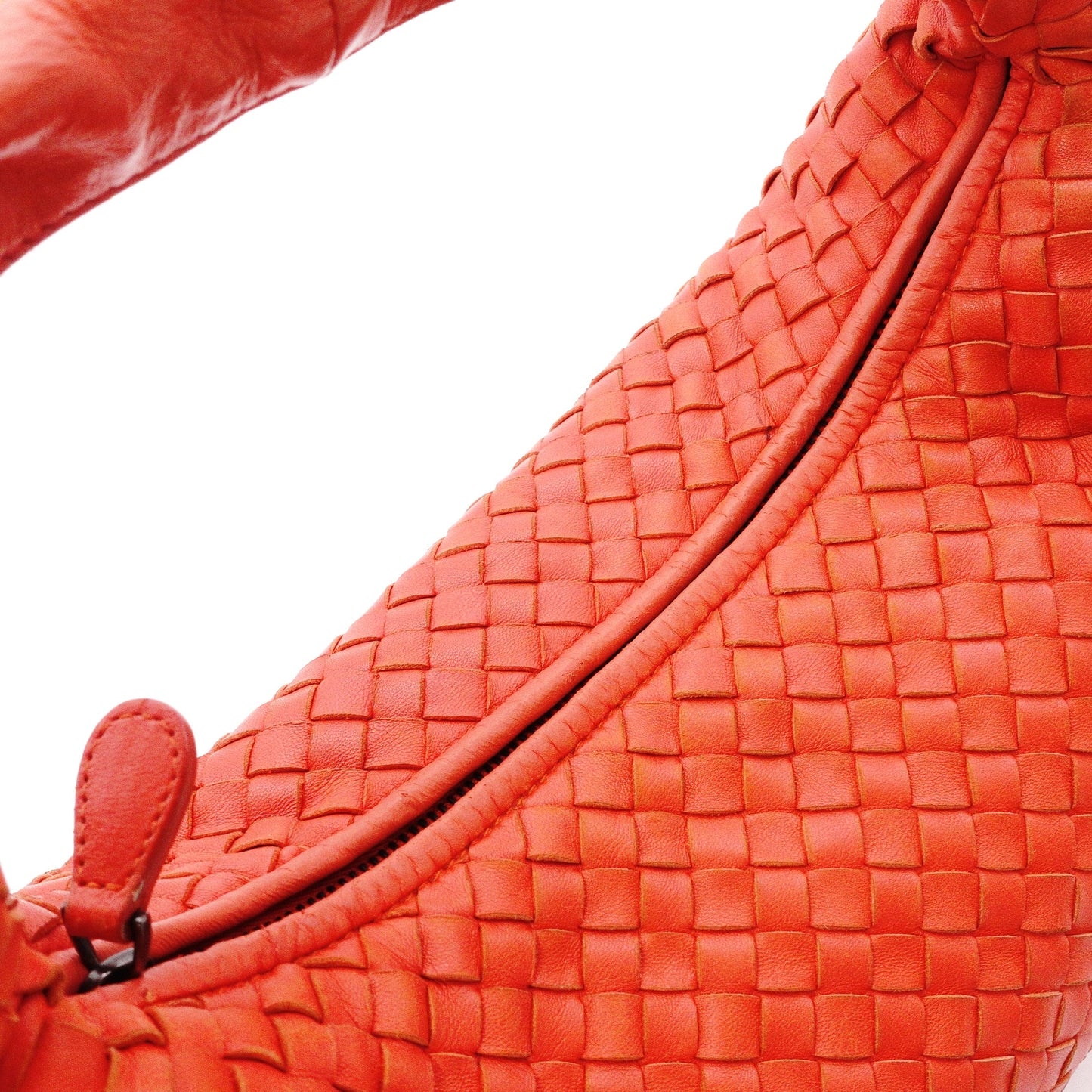 Bottega Veneta Intrecciato Shoulder Bag, Leather, Orange, Hobo