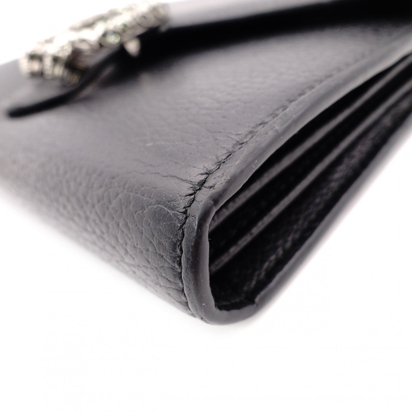 GUCCI Dionysus Shoulder Bag, Leather, Black with Silver Hardware