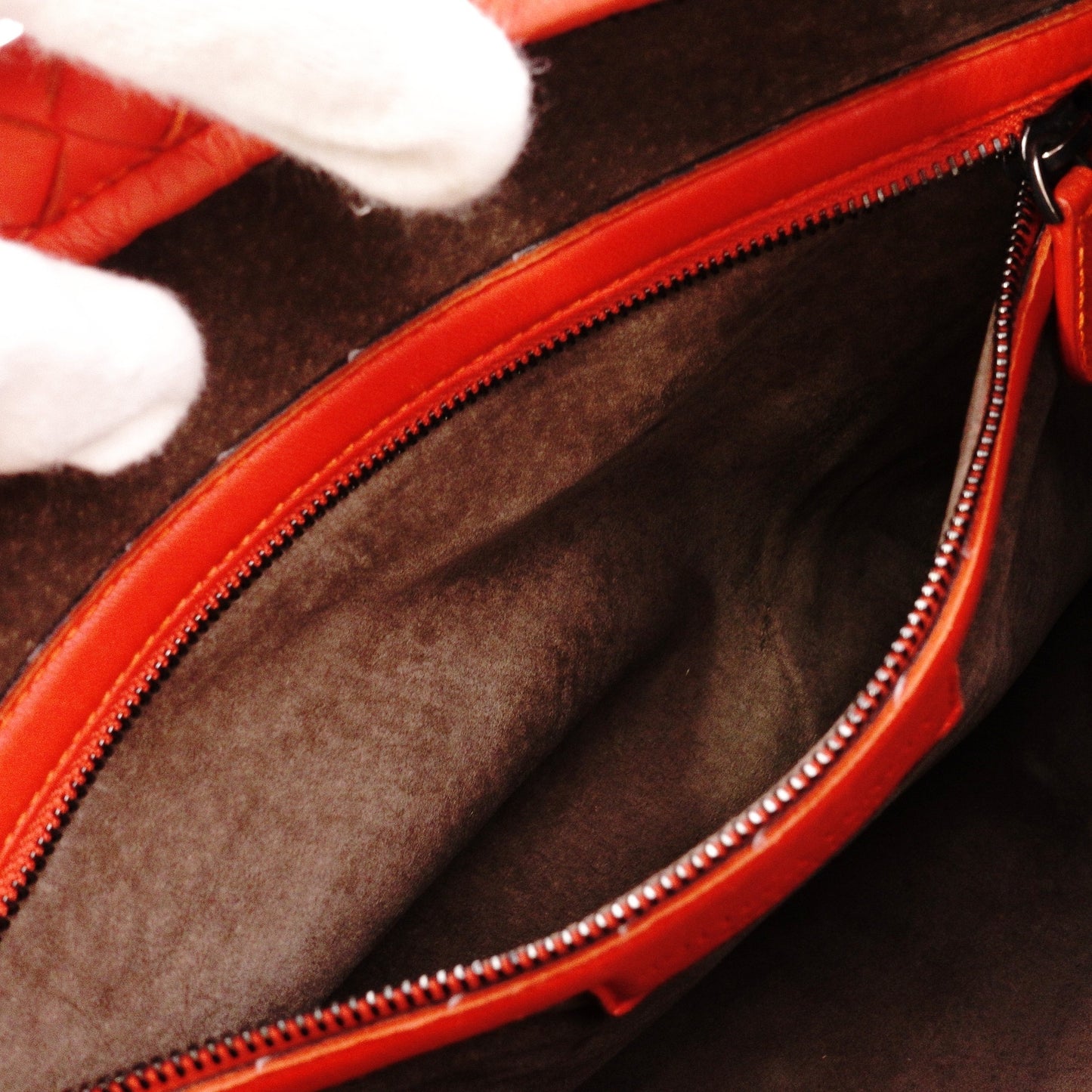 Bottega Veneta Intrecciato Shoulder Bag, Leather, Orange, Hobo