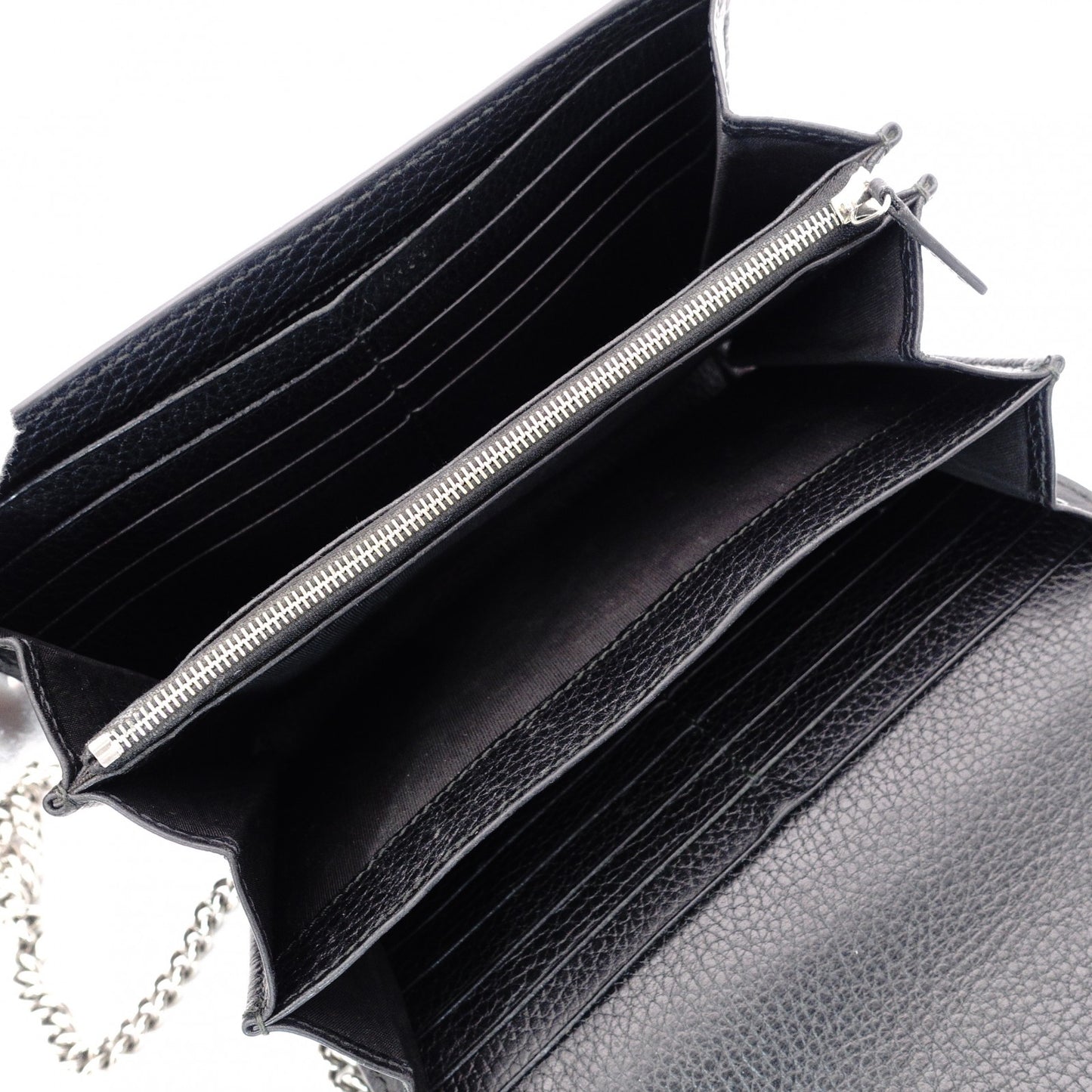 GUCCI Dionysus Shoulder Bag, Leather, Black with Silver Hardware