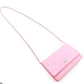 CHANEL Matelassé Wallet Chain, Leather, Pink, Crossbody, Silver Hardware