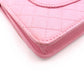 CHANEL Matelassé Wallet Chain, Leather, Pink, Crossbody, Silver Hardware
