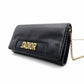 Christian Dior J'ADIOR Wallet Chain, Leather, Black, Crossbody, Gold Hardware