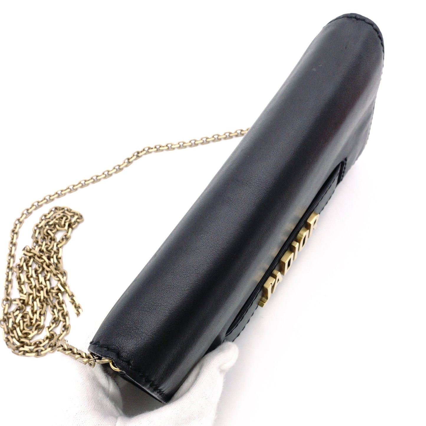 Christian Dior J'ADIOR Wallet Chain, Leather, Black, Crossbody, Gold Hardware
