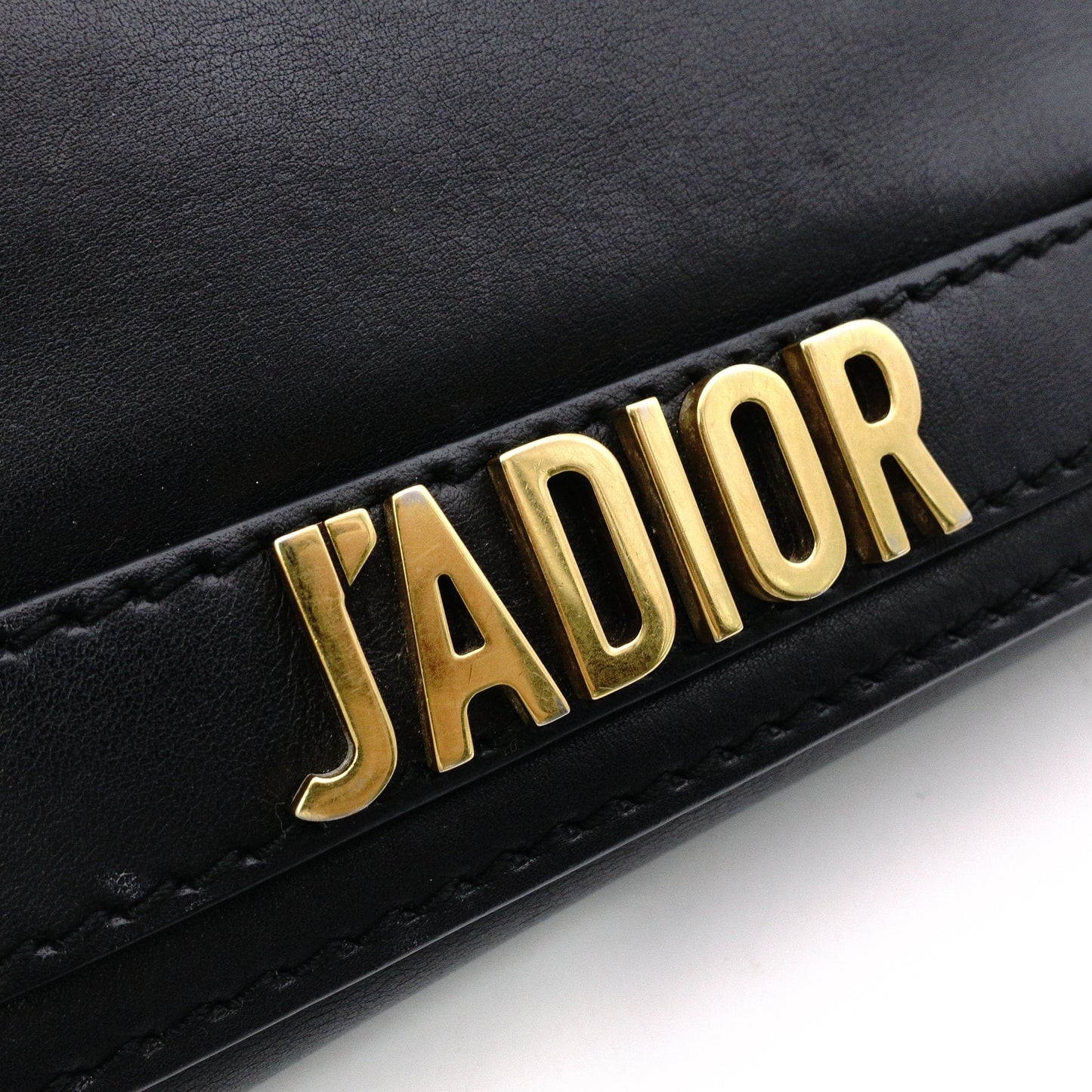 Christian Dior J'ADIOR Wallet Chain, Leather, Black, Crossbody, Gold Hardware